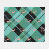 Couverture Polaire Nom du monogramme Plaid vert rose (Devant (Horizontal))