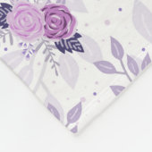 Couverture Polaire Nom du monogramme Purple rose floral Script (Coin)