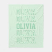 Couverture Polaire Nom du monogramme vert de Varsity Pastel personnal (Devant)
