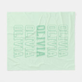 Couverture Polaire Nom du monogramme vert de Varsity Pastel personnal (Devant (Horizontal))