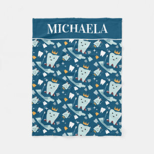 Couverture Polaire Nom du Motif dentaire dentiste hygiéniste dentair