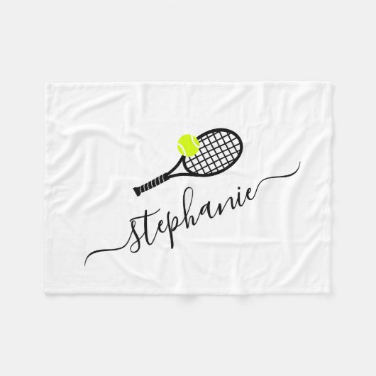 Couverture Polaire Nom du script de tennis personnalisé Lap Pique-niq (Devant (Horizontal))