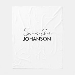 Couverture Polaire Nom du script monogramme Minimaliste moderne