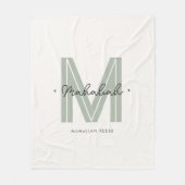 Couverture Polaire Nom du script vert Sage (Devant)