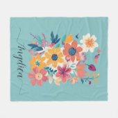 Couverture Polaire Nom Elegant Floral Flowers Motif Fleece Blanket (Devant (Horizontal))