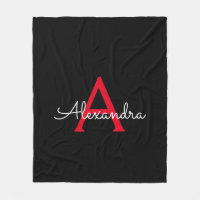 Nom en monogramme féminin écriture Red Black