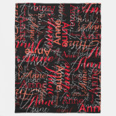 Couverture Polaire Nom estampé en rouge tout-en-noir (Devant)