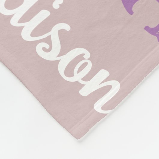 Couverture Polaire Nom et gris Turquoise initial  pourpre (Coin)