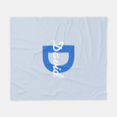 Couverture Polaire Nom et monogramme bleu et blanc (Devant (Horizontal))