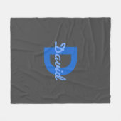 Couverture Polaire Nom et monogramme bleu et gris (Devant (Horizontal))