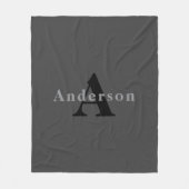 Couverture Polaire Nom et monogramme | Dark Gray (Devant)