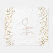 Couverture Polaire Nom et monogramme personnalisés de la botanique d' (Devant (Horizontal))