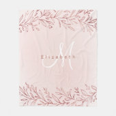 Couverture Polaire Nom et monogramme personnalisés de la botanique Ro (Devant)