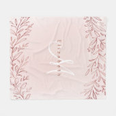 Couverture Polaire Nom et monogramme personnalisés de la botanique Ro (Devant (Horizontal))