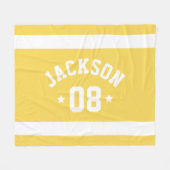 Couverture Polaire Nom et numéro de l'athlète personnalisé Jaune (Devant (Horizontal))