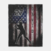 Couverture Polaire Nom et numéro personnalisés Baseball Usa Drapeau i (Devant)