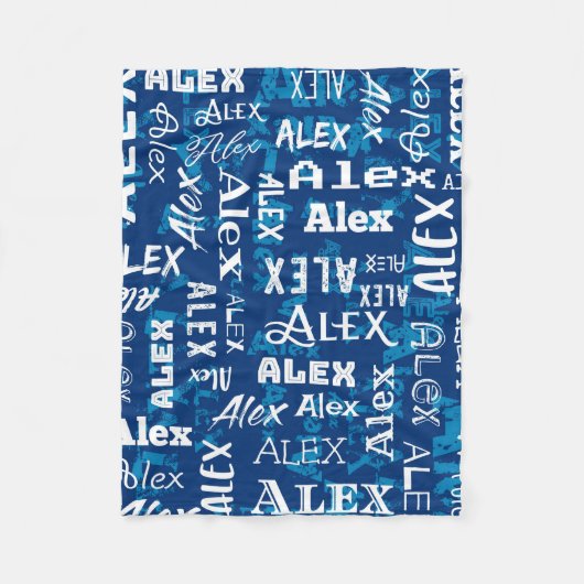 Couverture Polaire Nom fait sur commande personnalisé pour Alex (Devant)
