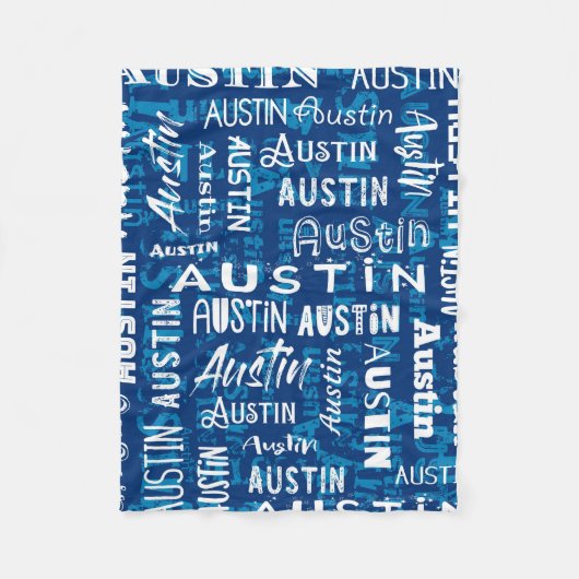 Couverture Polaire Nom fait sur commande personnalisé pour Austin (Devant)