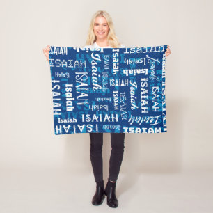 Couverture Polaire Nom fait sur commande personnalisé pour Isaïe