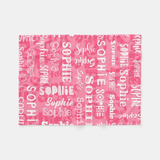 Couverture Polaire Nom fait sur commande personnalisé pour Sophie (Devant (Horizontal))