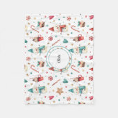 Couverture Polaire Nom, Festif Fun Snowman Sweets Fleece Blanket (Devant)