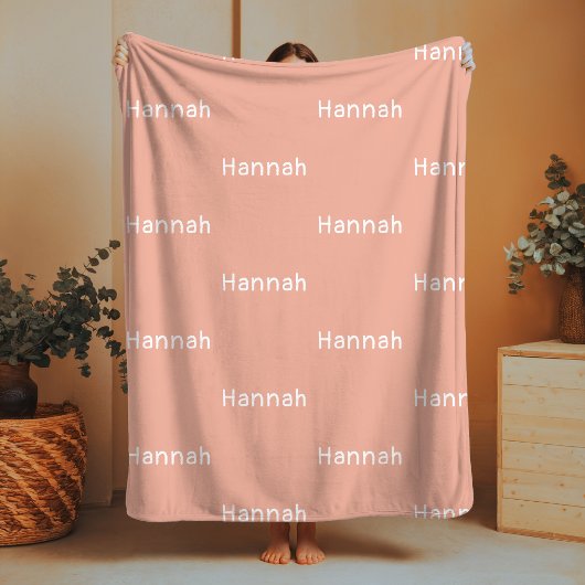 Couverture Polaire Nom Fleece Blanket Blush personnalisé bébé fille c
