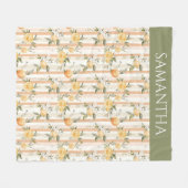 Couverture Polaire Nom Fleur Orange Citron Ruban Pêche (Devant (Horizontal))
