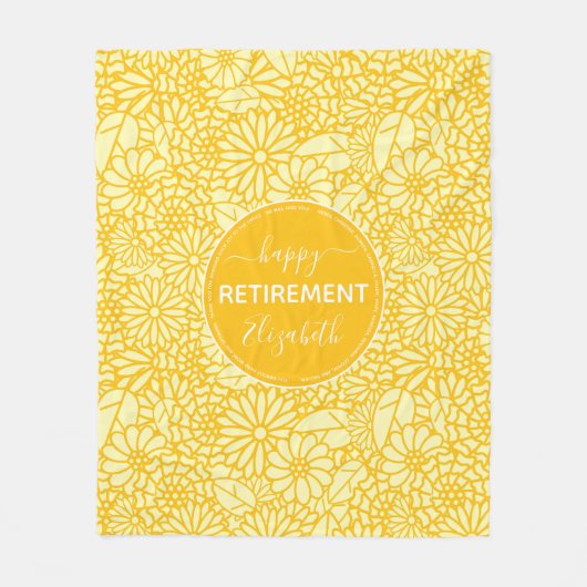 Couverture Polaire Nom floral jaune de la retraite (Devant)
