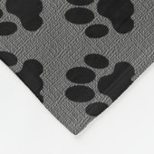 Couverture Polaire Nom gris moderne de monogramme de famille de patte (Coin)