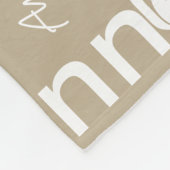 Couverture Polaire Nom imprimé en blanc sur un Khaki pâle (Coin)