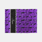 Couverture Polaire Nom indigo violet parties scintillant champ coeur  (Devant (Horizontal))