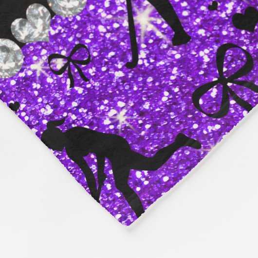 Couverture Polaire Nom indigo violet parties scintillant champ coeur  (Coin)