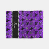 Couverture Polaire Nom indigo violet parties scintillant chevaux coeu (Devant (Horizontal))