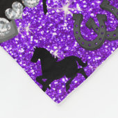 Couverture Polaire Nom indigo violet parties scintillant chevaux coeu (Coin)