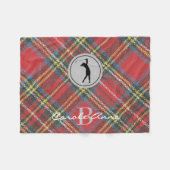Couverture Polaire Nom initial Femme Golfer, Stewart Tartan Plaid (Devant (Horizontal))