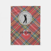 Couverture Polaire nom initial Man Golfer Royal Stewart Tartan Plaid (Devant)