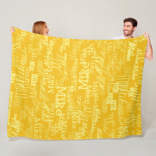 Couverture Polaire Nom Jaune clair Allonge rayée Jaune