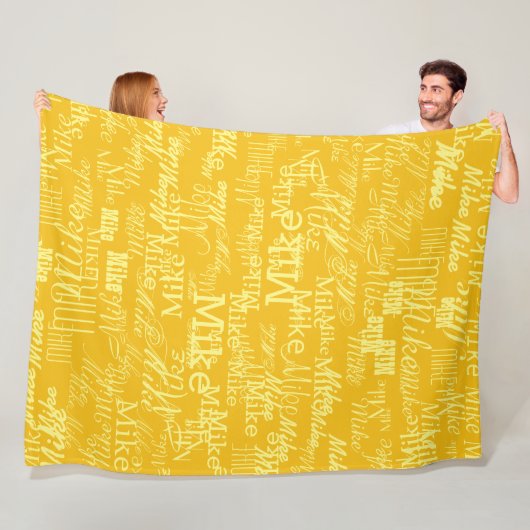 Couverture Polaire Nom Jaune clair Allonge rayée Jaune (En situation)