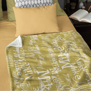 Couverture Polaire Nom Jaune clair Allover Empilé Ocher Jaune
