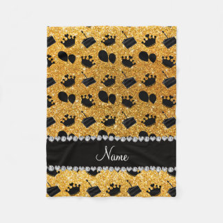 Couverture Polaire Nom jaune parties scintillant couronne ballons gât