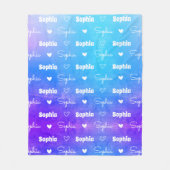 Couverture Polaire Nom mignon bleu violet (Devant)