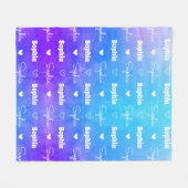 Couverture Polaire Nom mignon bleu violet (Devant (Horizontal))