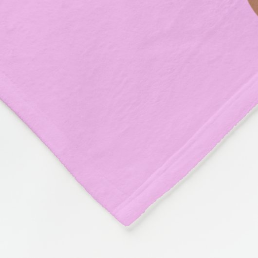 Couverture Polaire Nom mignon Kawaii Singe et Fleurs rose violet (Coin)