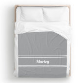 Couverture Polaire Nom minimal gris moderne Monogramme Modèle de scri