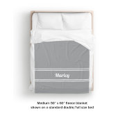 Couverture Polaire Nom minimal gris moderne Monogramme Modèle de scri