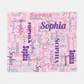 Couverture Polaire Nom moderne Graffiti Pink Names Motif (Devant (Horizontal))
