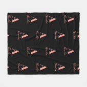 Couverture Polaire Nom Monogram Black Rose Gold (Devant (Horizontal))