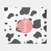 Couverture Polaire Nom monogrammé avec impression de vache cool (Devant (Horizontal))