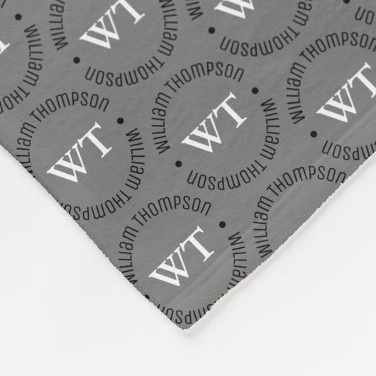 Couverture Polaire Nom (monogramme circulaire) estampillé partout sur (Coin)