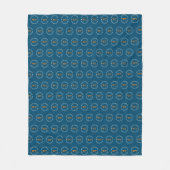 Couverture Polaire Nom (monogramme circulaire) motif alloc Bleu (Devant)